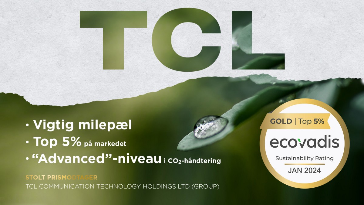 Guldmedalje til TCL Communication i EcoVadis’ globale CSR-måling 2024