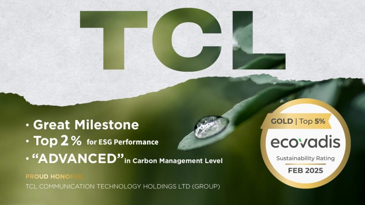 TCL modtager Gold Rating fra EcoVadis 2025 Gold